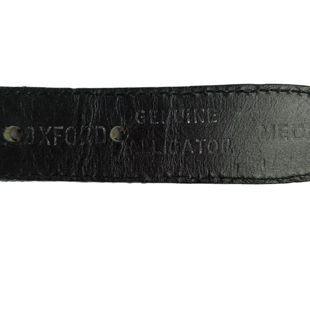 Vintage 80s Silver Scalloped Edge Woven Metal Belt Black Leather & Silver Buckle - Picture 8 of 8